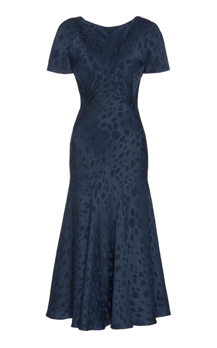 Zac Posen Novelty Satin Back Crepe Printed Dress