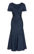 Zac Posen Novelty Satin Back Crepe Printed Dress