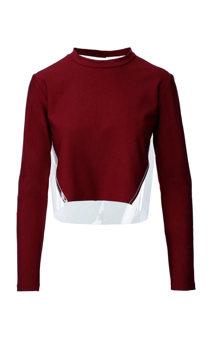 Anouki Cropped Top With Transparent Buttoned Back