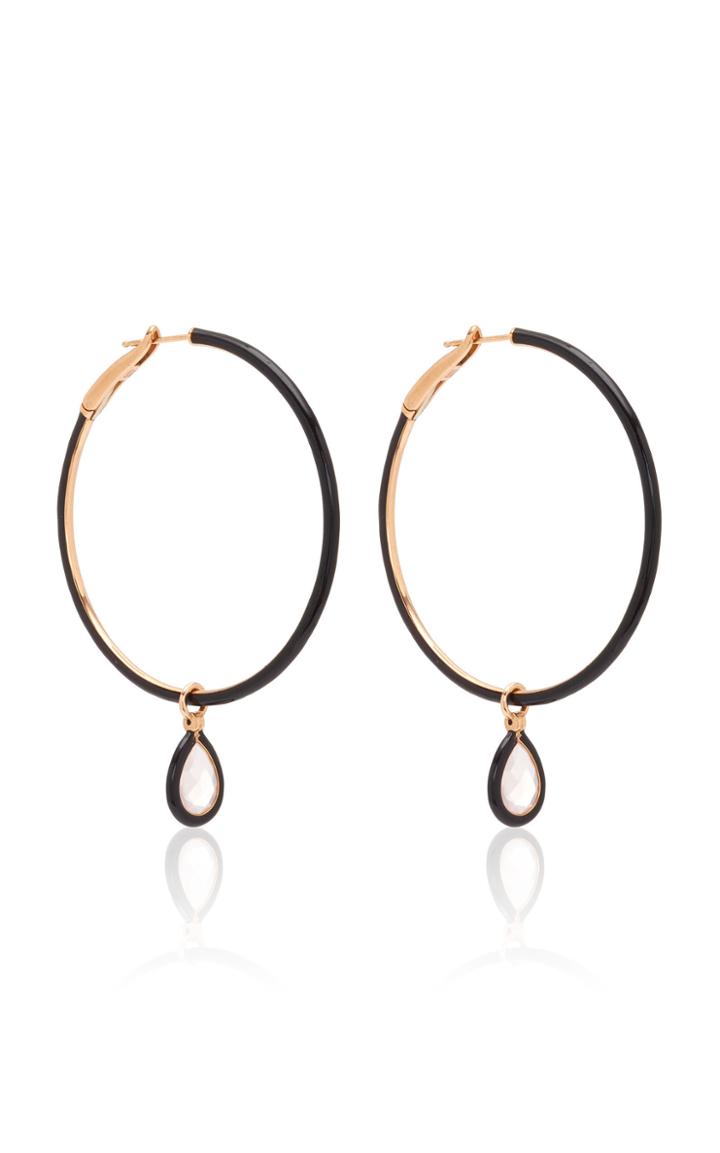 Moda Operandi Nina Runsdorf The Artist Black Enamel Large Hoops