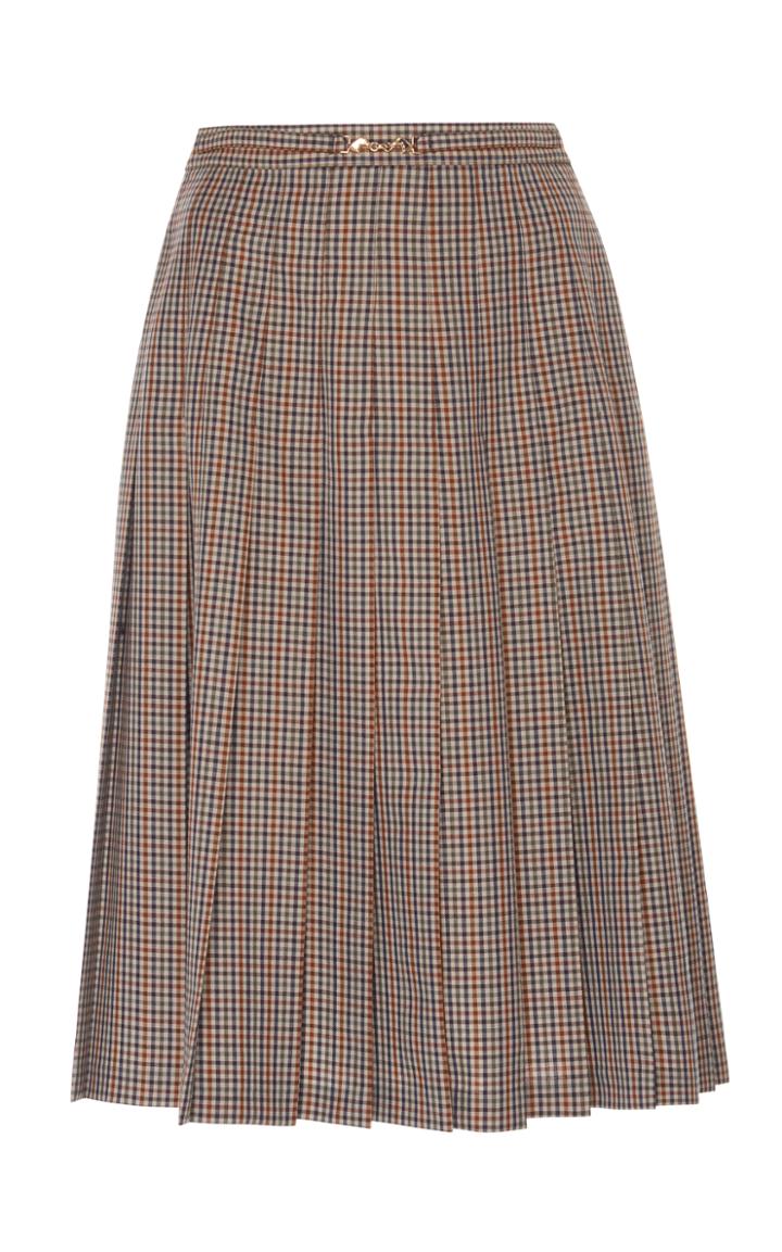 Maison Margiela Micro Check Pleated Skirt