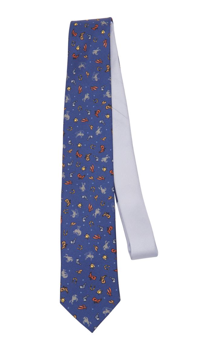 Prada Western Print Silk Tie