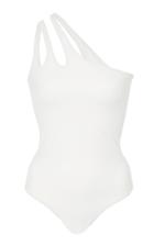 Palm Coty Cutout One-shoulder Swimsuit