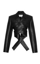 Moda Operandi Aleksandre Akhalkatsishvili Faux Leather Wrap Blazer Size: S