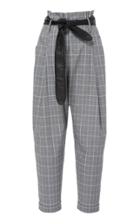 Marissa Webb Anders Plaid Pant With Leather Belt