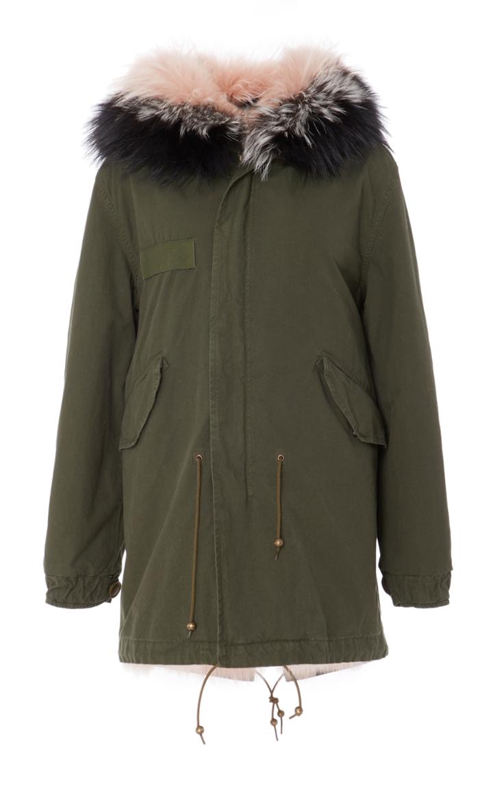 Mr & Mrs Italy Tricolor Fox Fur Parka