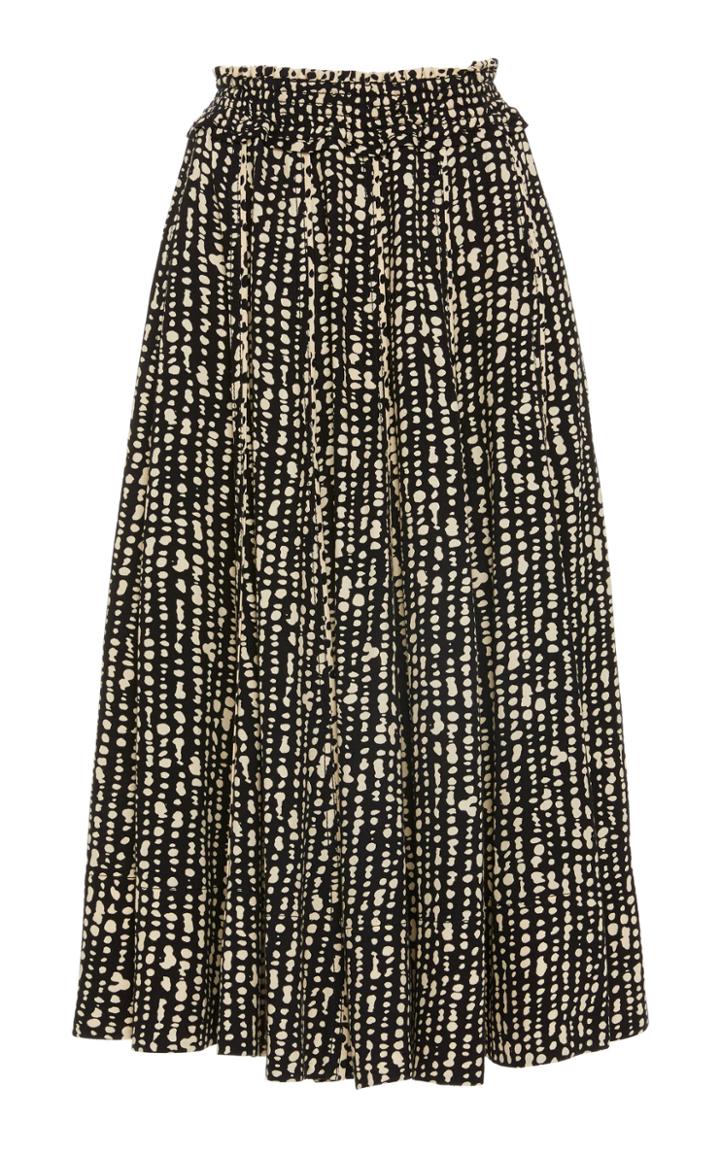 Proenza Schouler White Label Inky Dot Pleated Skirt