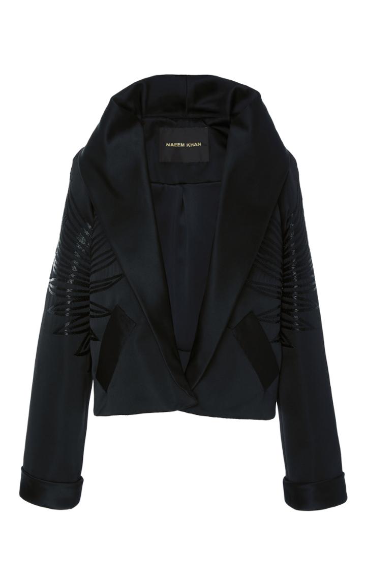 Naeem Khan Silk Shawl Collar Jacket