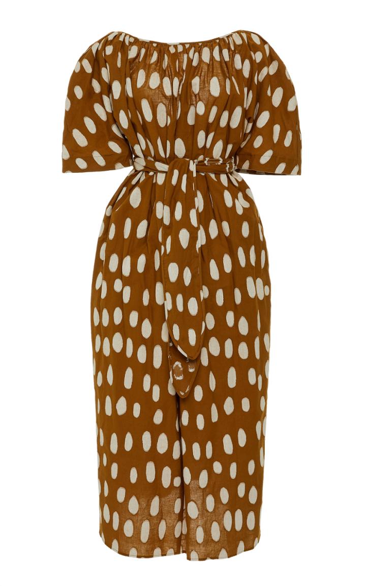 Moda Operandi Mara Hoffman Aliz Polka Dot Cotton Midi Dress Size: Xxs