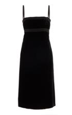 Brock Collection Grosgrain-trimmed Velvet Midi Dress Size: 2