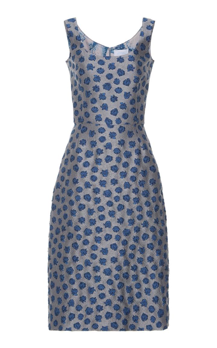Luisa Beccaria Floral Jacquard Dress