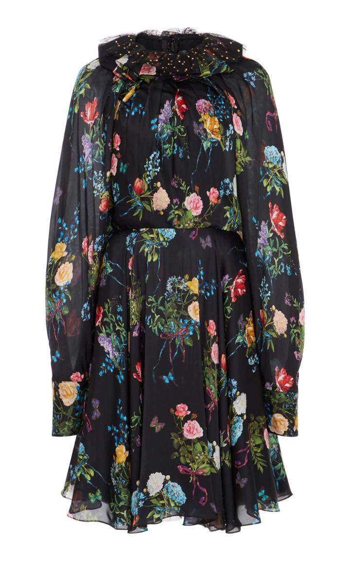 Monique Lhuillier Floral Printed A-line Dress