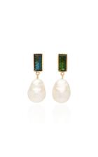 Objet-a Disco 18k Gold, Pearl And Tourmaline Earrings