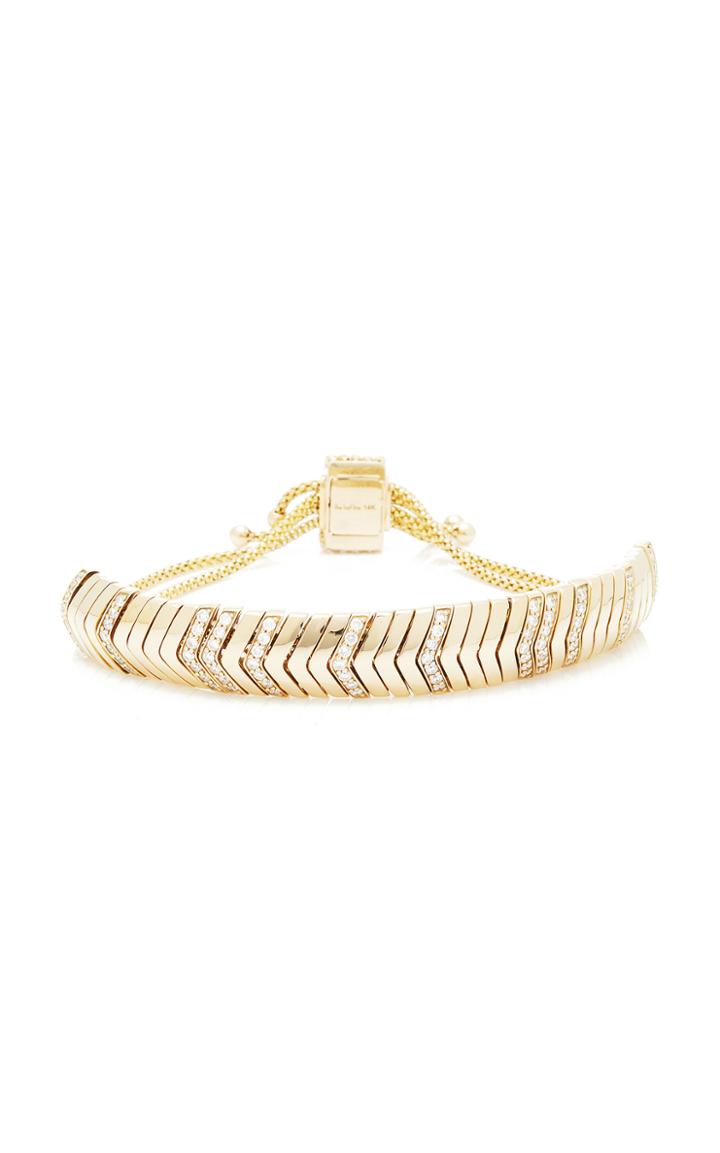 The Last Line Wide Diamond And Gold Snake Link Bracelet