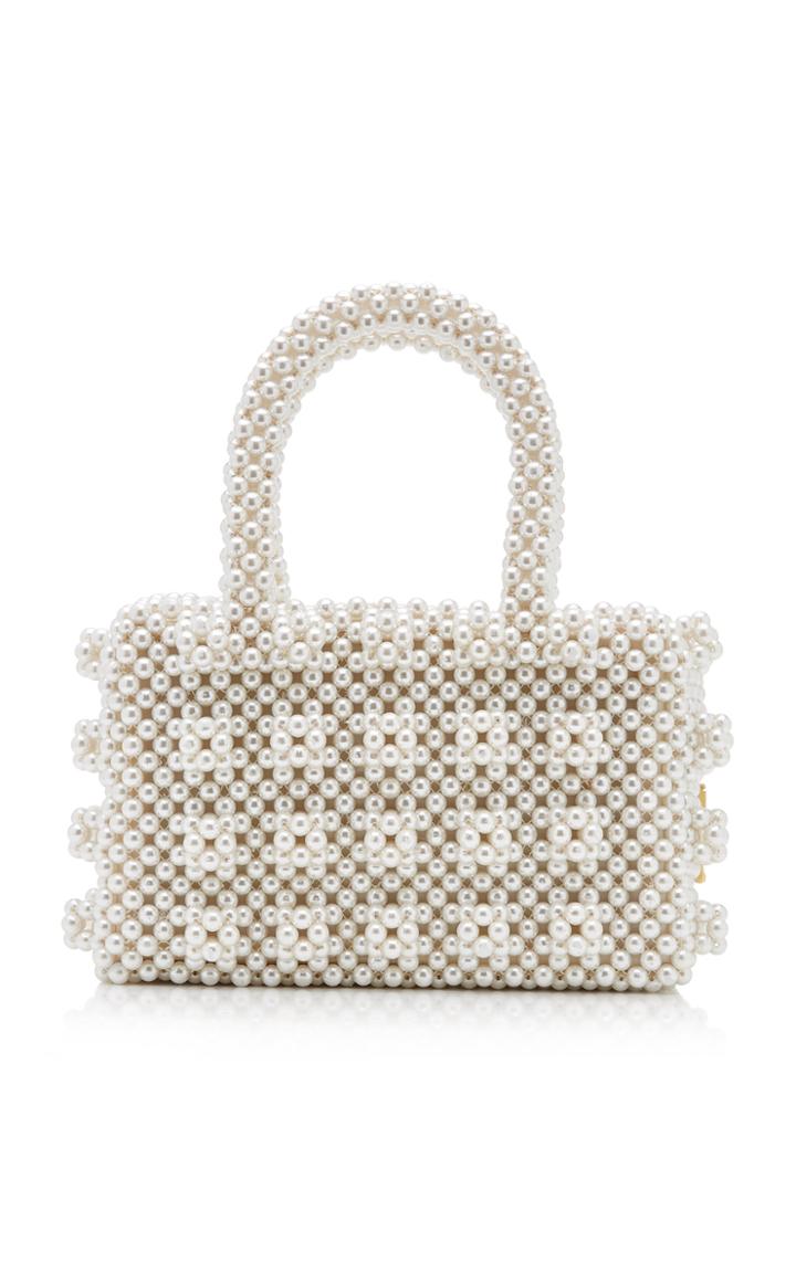Shrimps Bell Faux Pearl Top-handle Bag