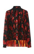 Tory Burch Floral-print Pleated Satin Shirt