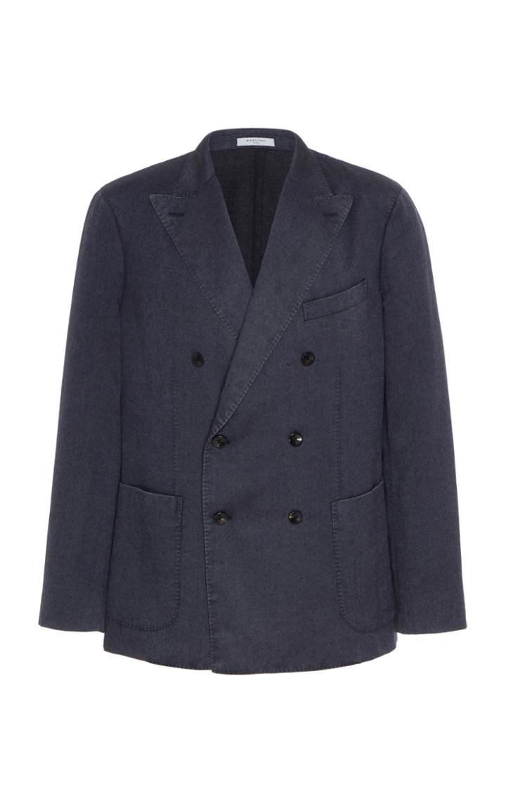 Boglioli Double-breasted Cashmere-blend Blazer Size: 50