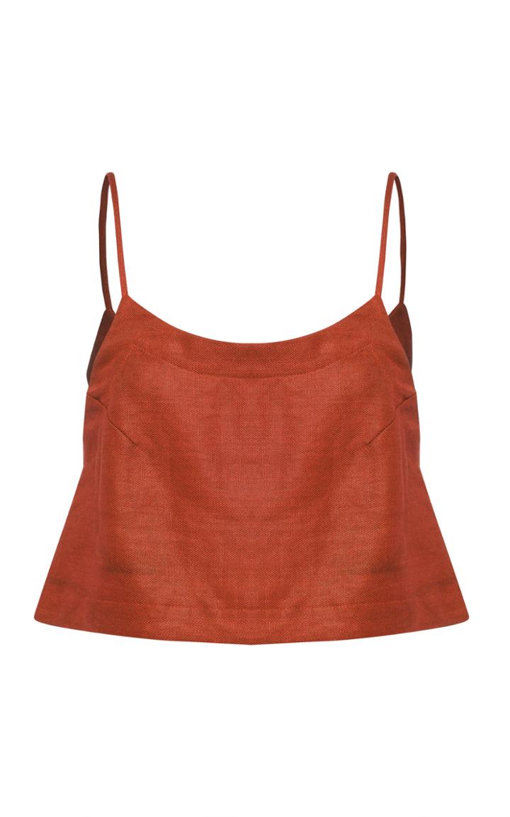 Bondi Born Cropped Linen Top