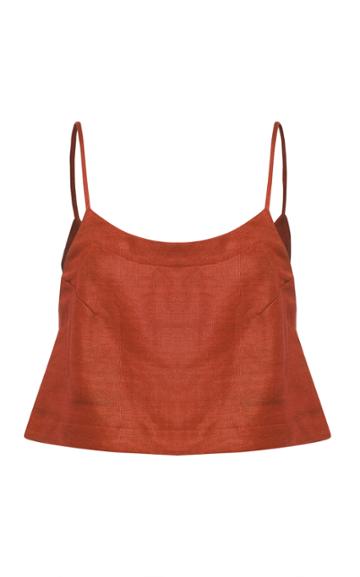 Bondi Born Cropped Linen Top