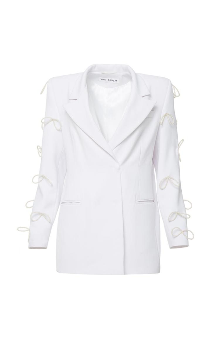 Moda Operandi Mach & Mach Pearled Bow-accented Blazer Size: Xs