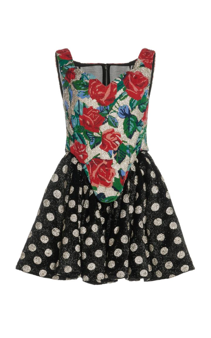 Moda Operandi Richard Quinn Bespoke Crystal-embroidered Floral Silk Dress