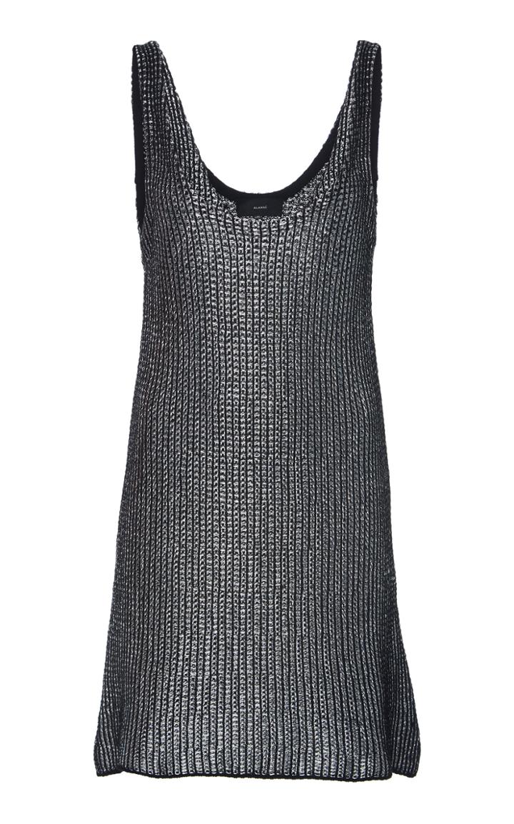 Moda Operandi Alanui Metallic Knitted Cotton-blend Dress Size: M