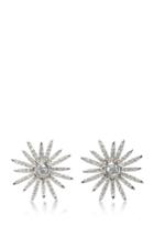 Ef Collection 14k White Gold Diamond Starburst Stud Earrings