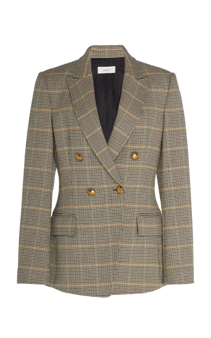 A.l.c. Sedgwick Ii Double-breasted Checked Wool Blazer
