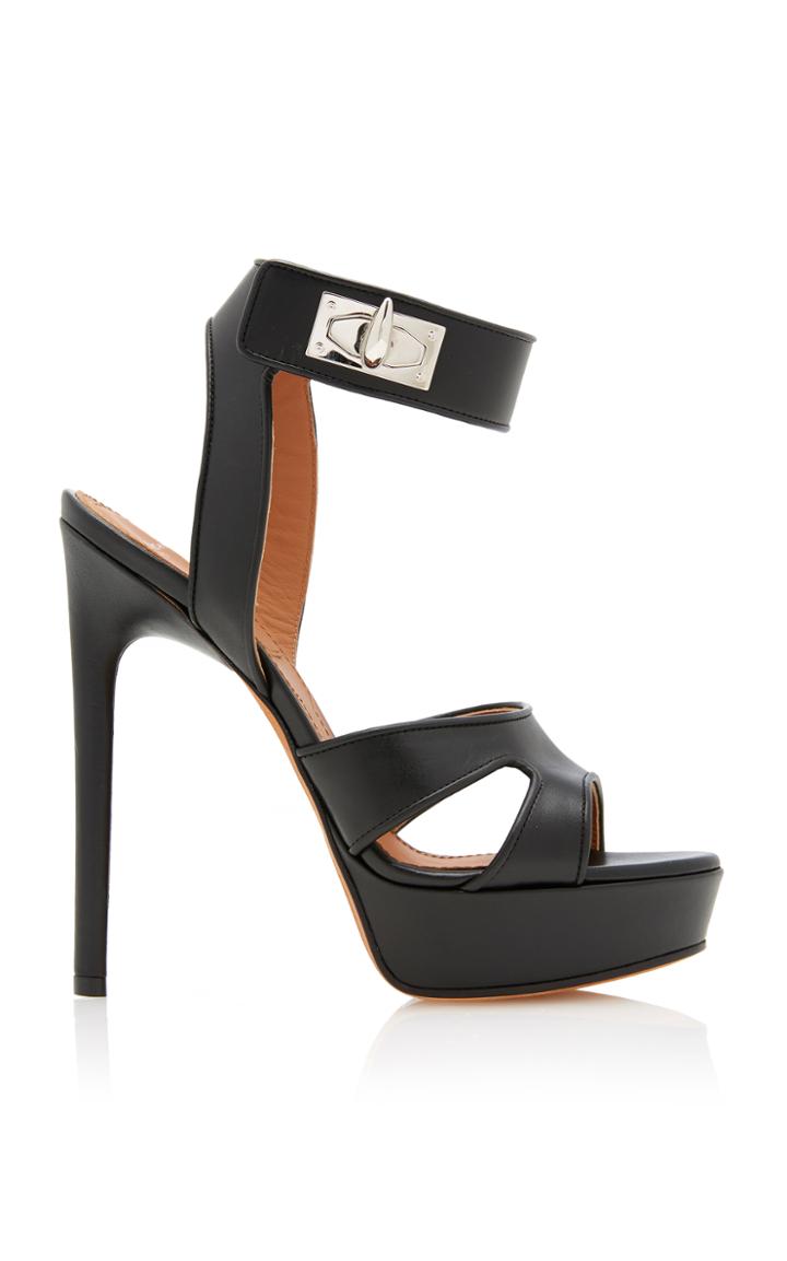 Givenchy Shark Heel Leather Platform Sandals