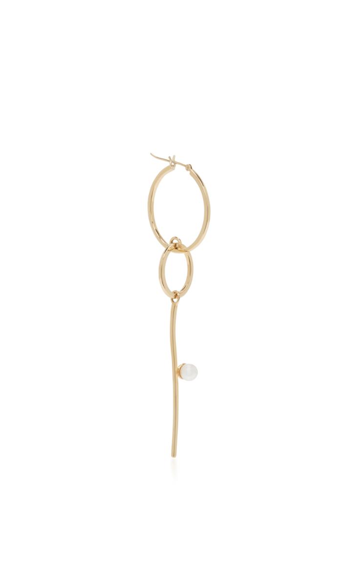 Paige Novick 18k Yellow Gold Pearl Statement Hoop
