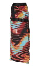 Wynn Hamlyn Devore Printed Satin-effect Skirt