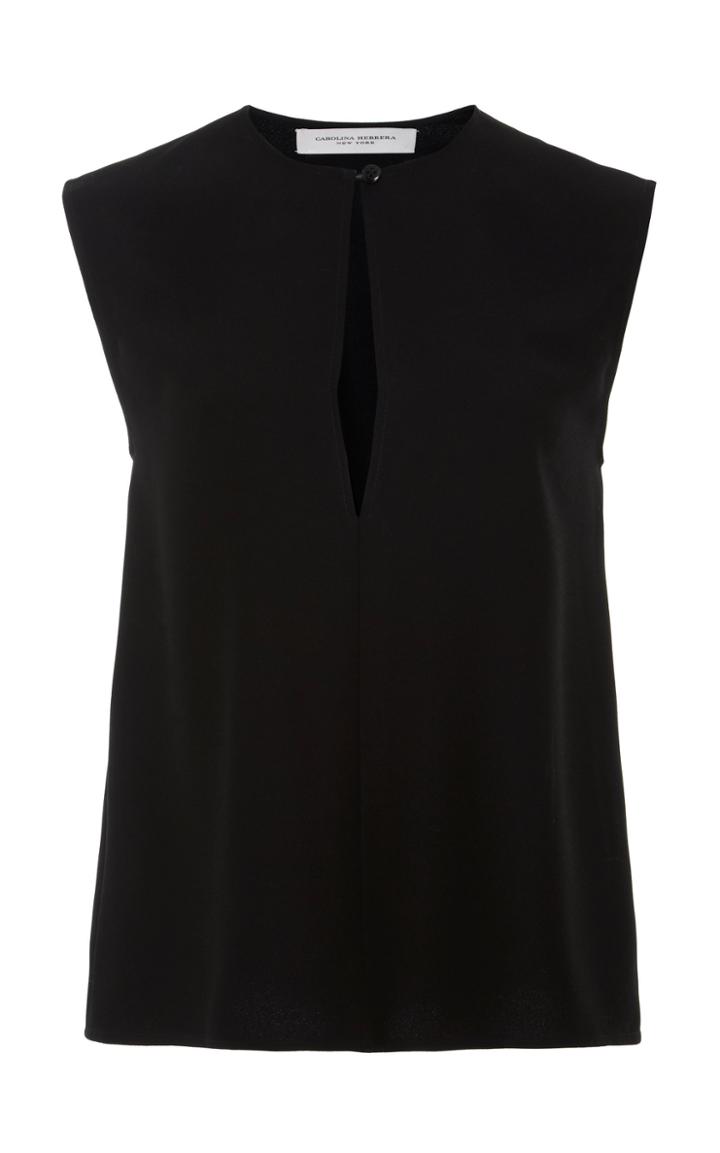 Carolina Herrera Sleeveless Keyhole Blouse