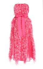 Huishan Zhang Beau Feathered Silk Organza Midi Dress
