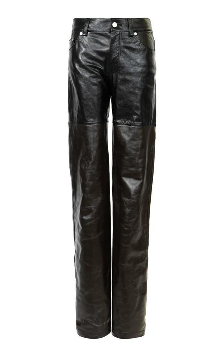 Moda Operandi Peter Do Top-stitched Leather Straight-leg Pants