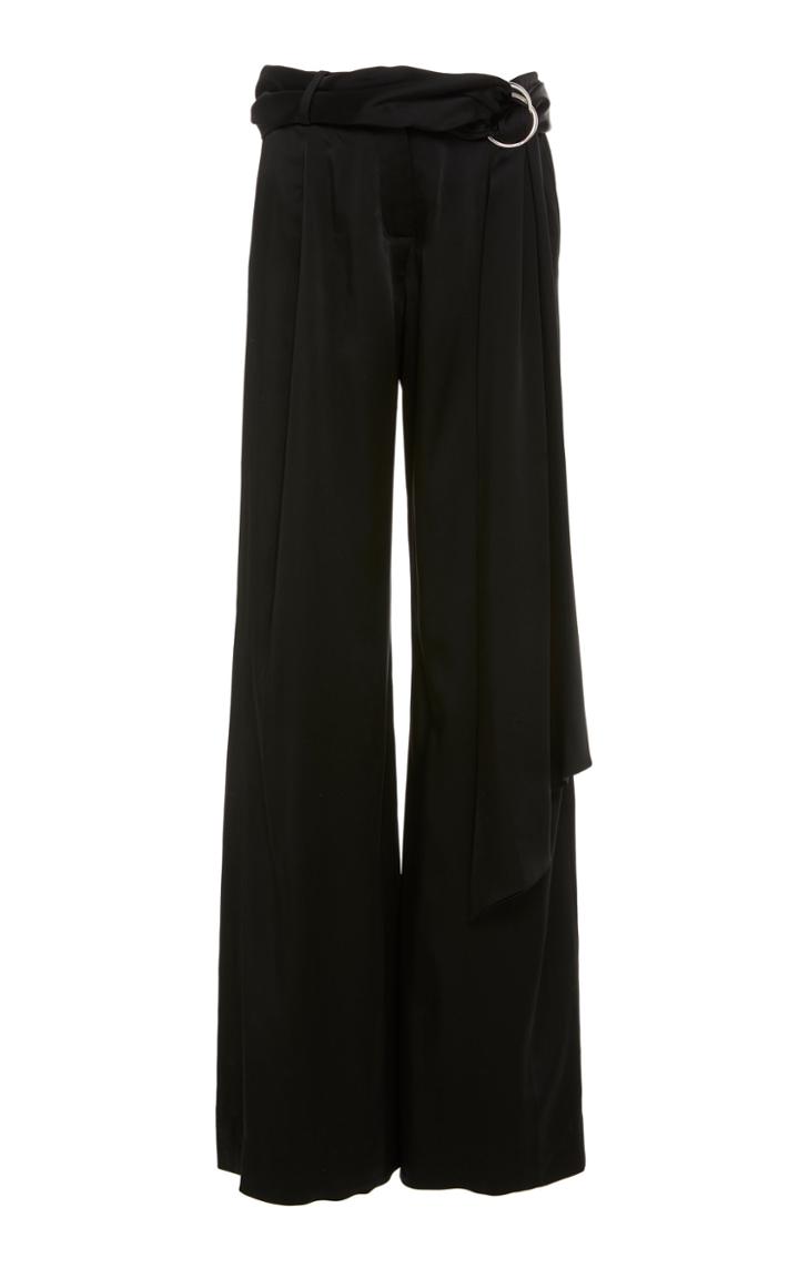 Jonathan Simkhai Satin Sash Wide Leg Pants