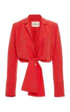 Mara Hoffman Catalina Tie-front Tencel And Linen-blend Jacket