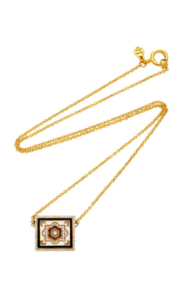 Buddha Mama 20k Dainty Square Enamel Mandala Necklace