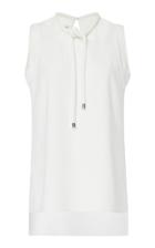 Oscar De La Renta Sleeveless Cord Tie Blouse