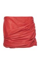 Versace Ruched Leather Skirt