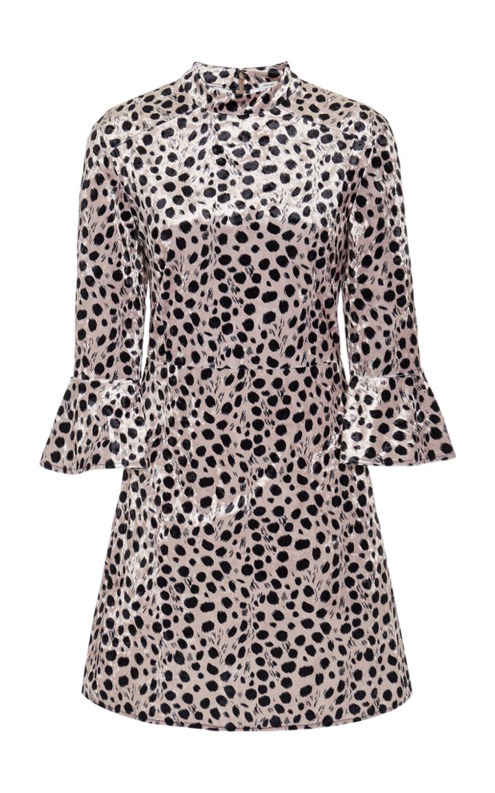 Hvn Ashley Bell-sleeve Silk Mini Dress Size: 0