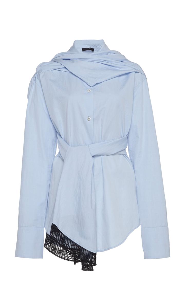 Ellery Euro Wrap Cotton Long-sleeve Top