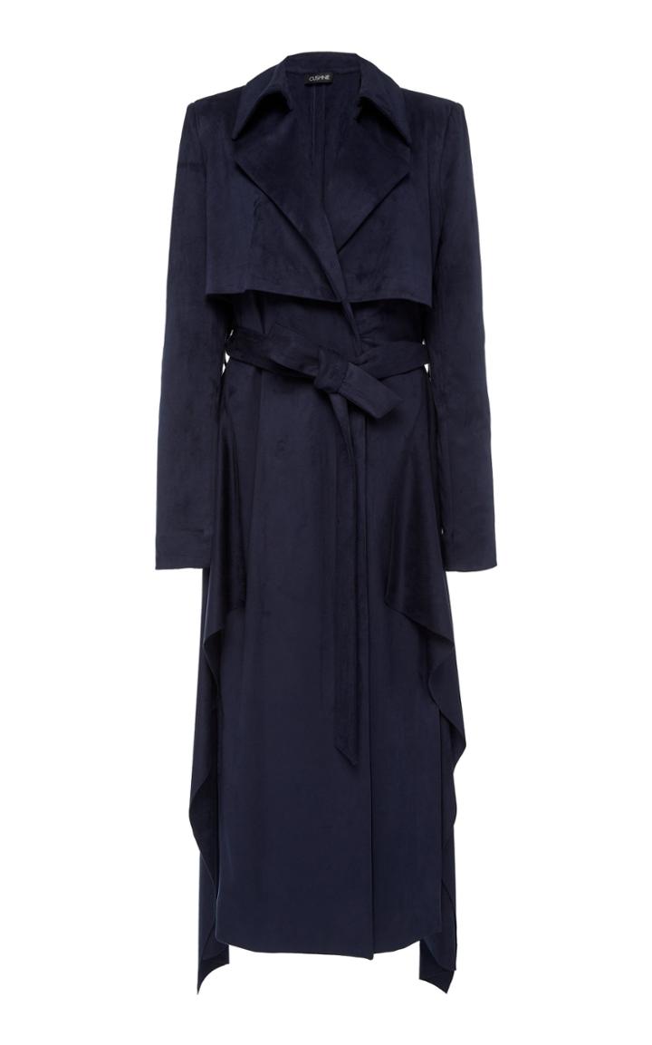 Cushnie Brushed Suede-effect Trench Coat