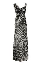 Moda Operandi Dolce & Gabbana Draped Zebra Georgette Dress Size: 36