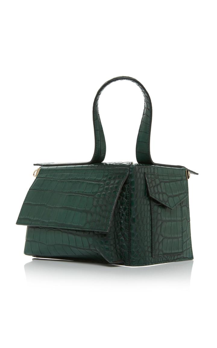 Khaore Corner Guard Croc Embossed Leather Bag