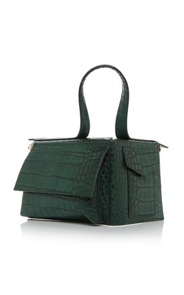 Khaore Corner Guard Croc Embossed Leather Bag