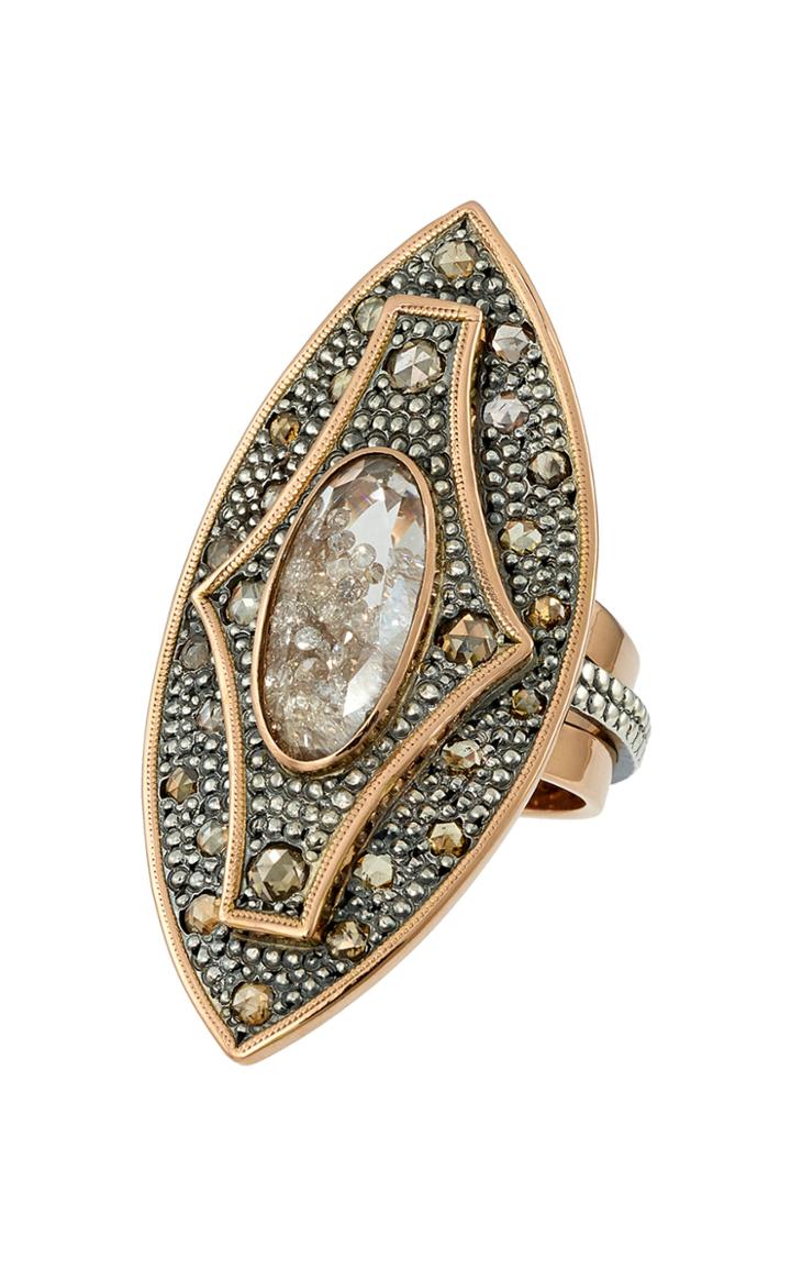 Moritz Glik 18k Rose Gold, Blackened Silver, Diamond And Sapphire Ring