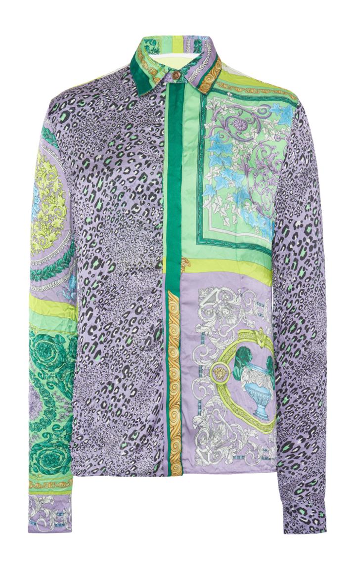Moda Operandi Versace Fitted Mosaic Button Down Shirt