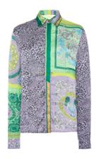 Moda Operandi Versace Fitted Mosaic Button Down Shirt