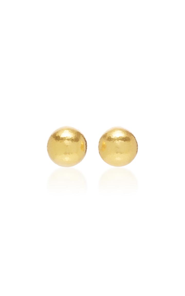 Ilias Lalaounis 18k Gold Hand Hammered Stud Earrings