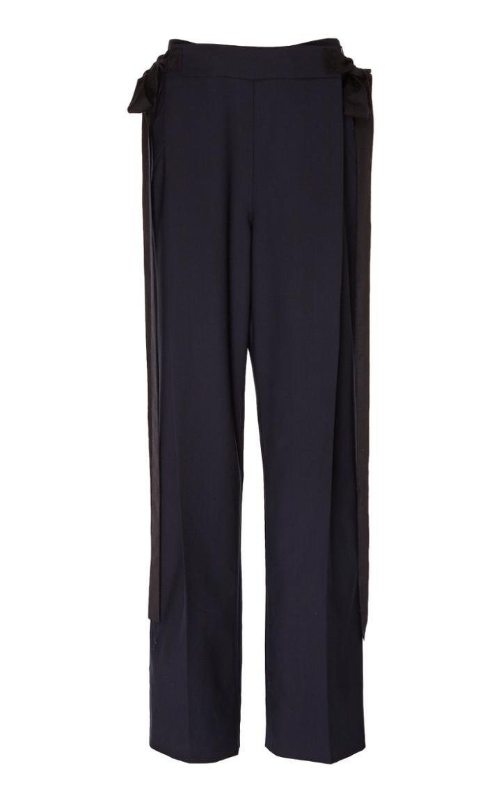 Oscar De La Renta Bow-accented Wool Pants